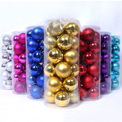 ornements multicolores en plastique de boules de Noël 24Pcs pour l'arbre de Noël de Noël