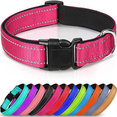Réglable multicolore réfléchi en nylon respirable de collier de chien