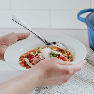 Cuillères argentées de dîner de 12 morceaux d'acier inoxydable réglées pour la cuisine ou le restaurant à la maison