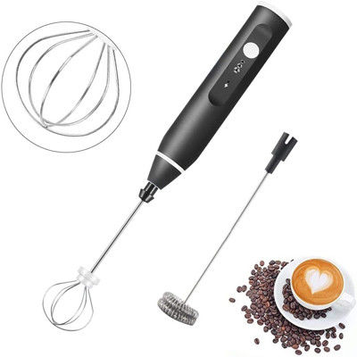 USB Rechargeable Immersion Blender Mini Mousseur pour Cappuccino Latte Coffee Egg