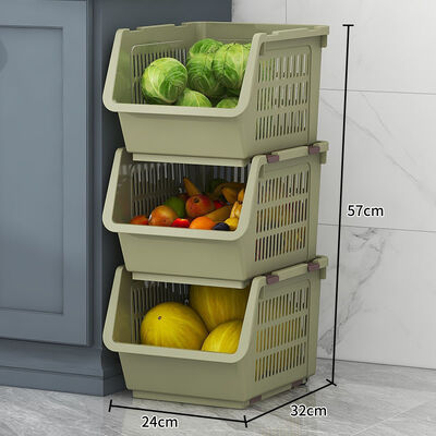 Organisateur empilable Basket Kitchen Supplies de légume fruit de cavité