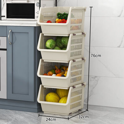 Organisateur empilable Basket Kitchen Supplies de légume fruit de cavité