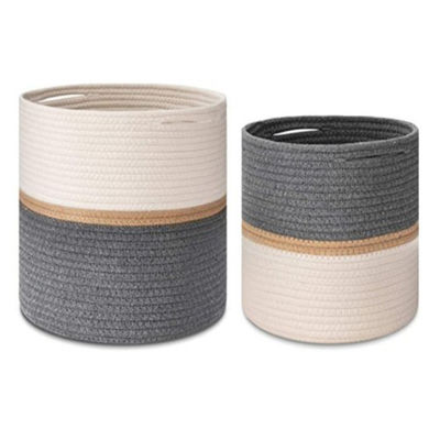 panier tissé 10" 12" de panier d'usine de corde de coton planteurs d'intérieur de plancher de pot de fleur pour le décor à la maison
