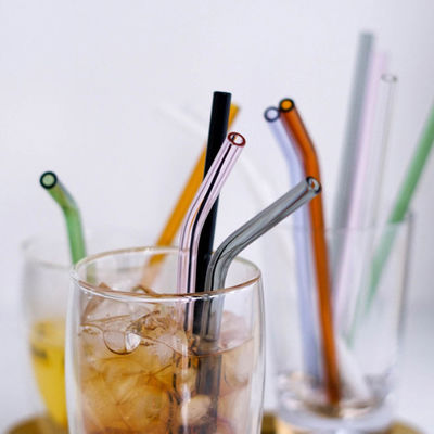 Pailles à boire en verre colorées multiples de Borosilicate de pailles en verre réutilisables