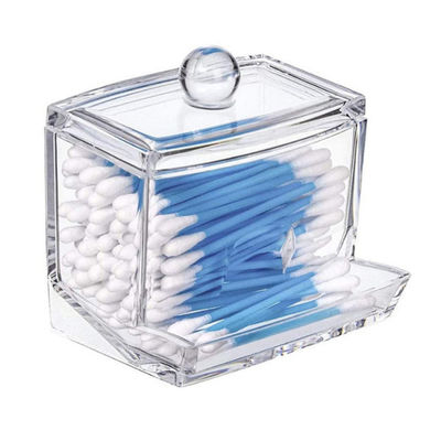 Le tampon de coton de 7 onces capitonne le support que le coton bourgeonne le pot clair d'apothicaire de distributeur de boule