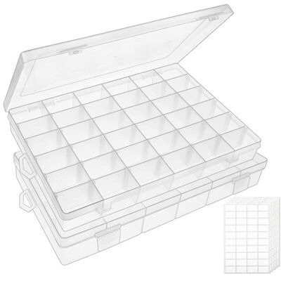 Bijoux en plastique clairs de Box For Storage d'organisateur de 36 grilles