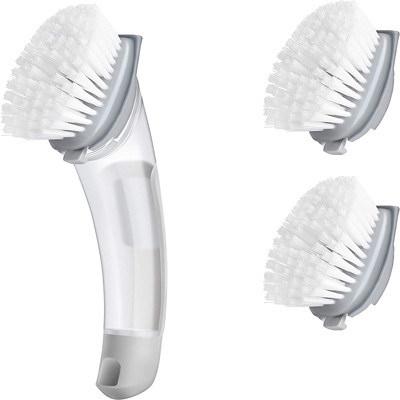 Le pot Pan Scrubbing Gray Plastic Dish d'évier de cuisine balayent avec le distributeur de savon