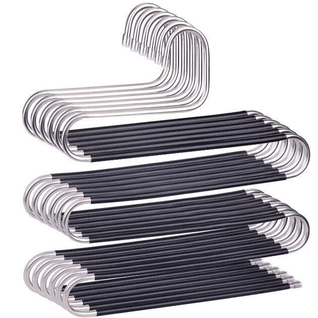 Produits d'articles de ménage de cintres d'acier inoxydable de cintres de pantalons de S-forme