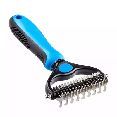 Le peigne de Cat Dog Pet Shedding Dematting Deshedding balayent longtemps l'acier inoxydable de poignée
