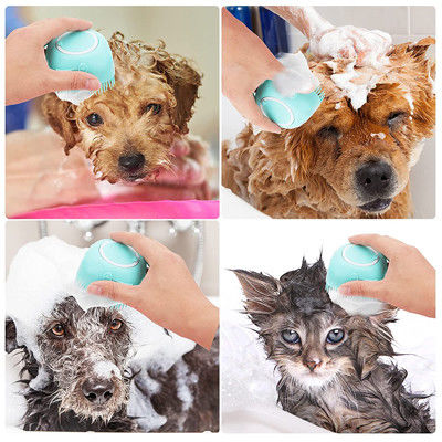 Distributeur mou multicolore de shampooing de brosse de silicone pour Cat Dog Pets