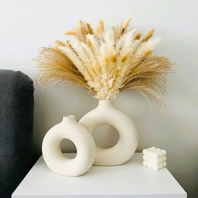 Vase rond multicolore nordique à beignet de fleur pour le décor à la maison
