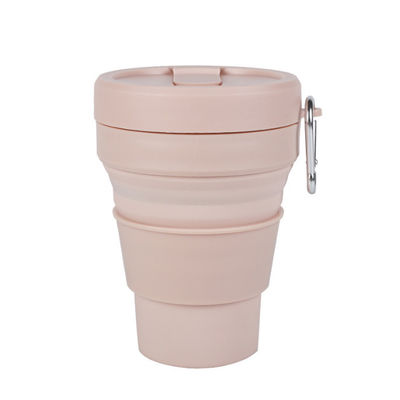 tasse de café pliable portative du silicone 16oz avec le couvercle et les pailles