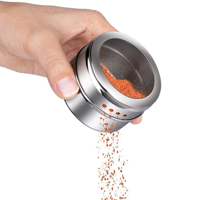 Pots d'épice d'acier inoxydable de cuisine avec l'aimant de stockage en rayons