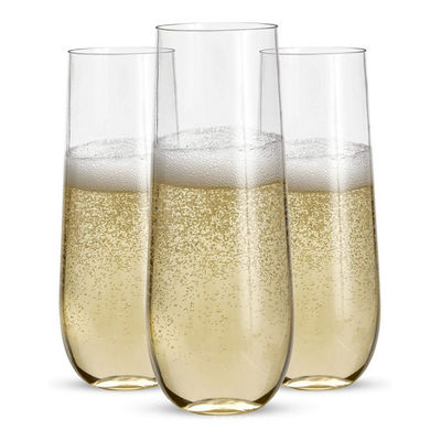 9 onces Champagne Glasses Clear Plastic Unbreakable de plastique