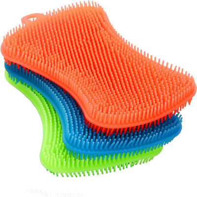 Le plat multicolore de silicone de catégorie comestible éponge pour la cuisine