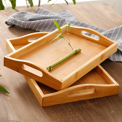 Table basse en bois Tray With Handles servant en bambou de consommation