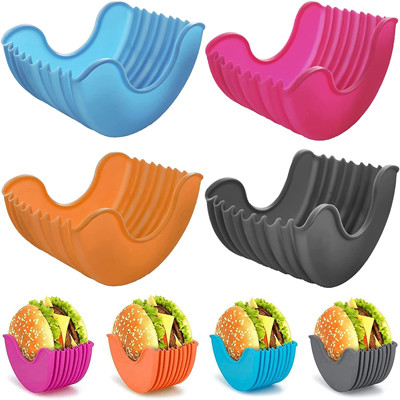 Boîte réglable escamotable à hamburger de silicone multicolore