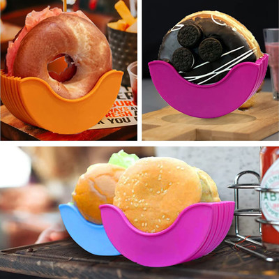 Boîte réglable escamotable à hamburger de silicone multicolore