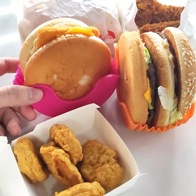 Boîte réglable escamotable à hamburger de silicone multicolore