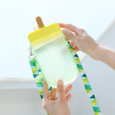 bouteille d'eau 300ml mignonne en plastique multicolore avec la paille