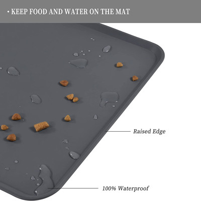 Tapis de bol en silicone gris pour chien et chat antiadhésif imperméable