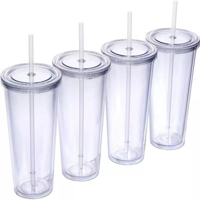 Gobelets à double paroi isolés transparents de 32 oz PS