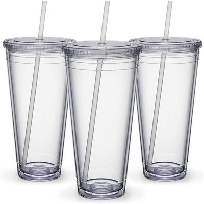 Gobelets à double paroi isolés transparents de 32 oz PS