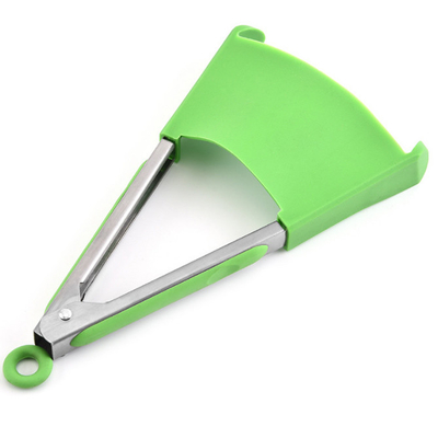 Salade en acier inoxydable Cuisson Bbq Spatule Silicone Clips 2 en 1