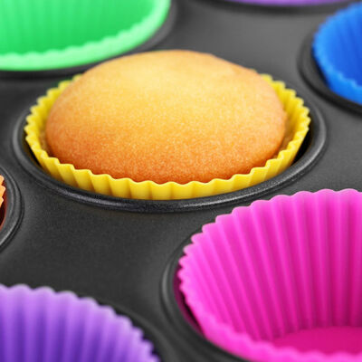 Moules à gâteaux antiadhésifs Doublures de cupcakes en silicone réutilisables