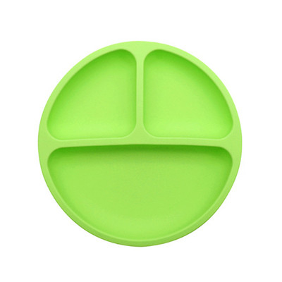Assiettes multicolores en silicone pour bébé de qualité alimentaire avec aspiration et couvercles