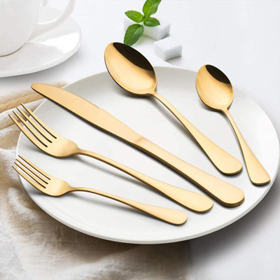Couverts Ustensiles De Cuisine Or Argenterie En Acier Inoxydable