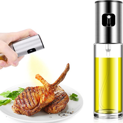 Pulvérisateur d'huile d'olive Sliver 100 ml avec capuchon en acier inoxydable