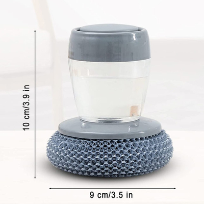 L'acier inoxydable éponge des épurateurs de laine avec le distributeur de savon