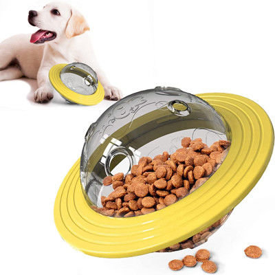 Planète en plastique bleue jaune Toy Ball Dog Flying Saucer d'animal familier