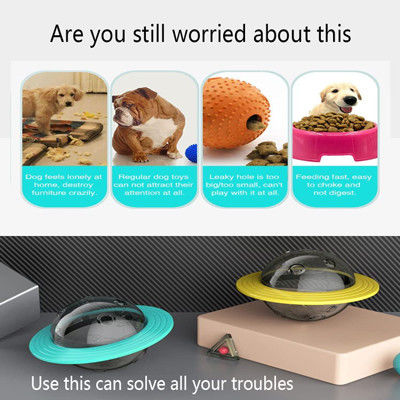 Planète en plastique bleue jaune Toy Ball Dog Flying Saucer d'animal familier