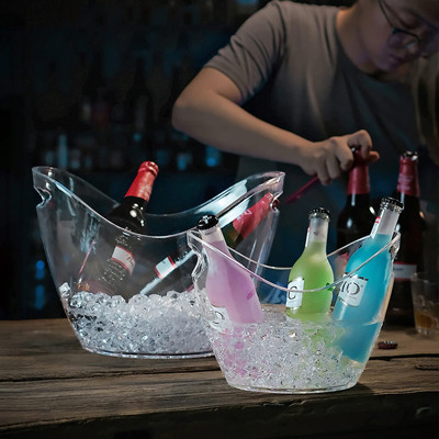 Boisson ovale en plastique de partie de stockage seaux à glace de 5 litres pour la bouteille à bière