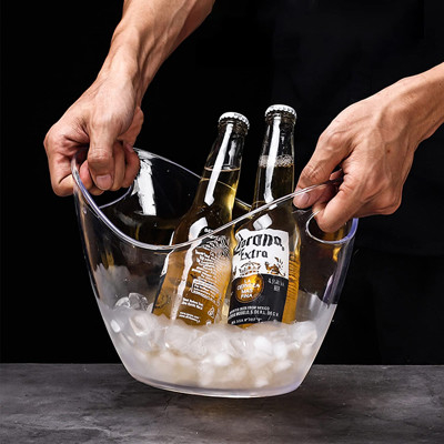 Boisson ovale en plastique de partie de stockage seaux à glace de 5 litres pour la bouteille à bière