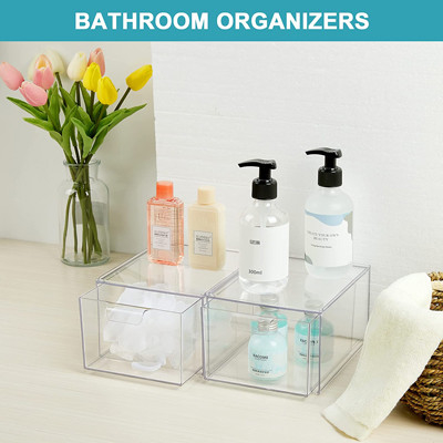 Poubelles de stockage de Storage Drawers Plastic d'organisateur de maquillage de 2 paquets empilables