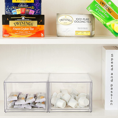 Poubelles de stockage de Storage Drawers Plastic d'organisateur de maquillage de 2 paquets empilables