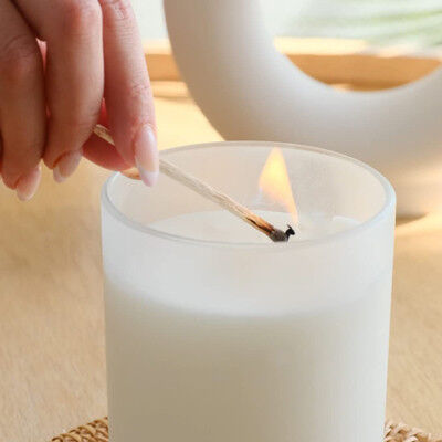 Les 10 onces multicolore ont givré des pots de bougie avec le ménage en bambou de couvercles