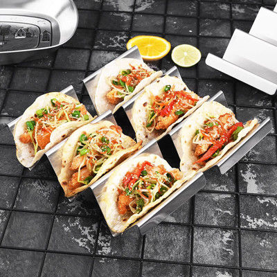 Les supports de Taco d'acier inoxydable de ruban entassent en vrac des approvisionnements de cuisine