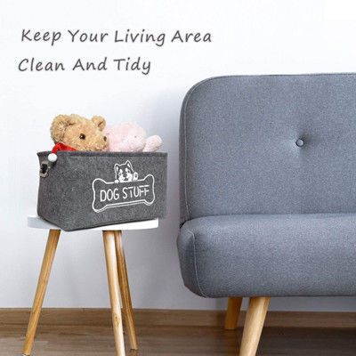 Chien Cat Pet Toy Storage Bin de ménage avec des poignées en métal