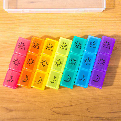 Boîte étanche à l'humidité portative de pilule de 7 jours avec de grands compartiments