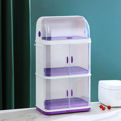 Support en plastique de cuvette de comptoir de cuisine multicolore avec la couverture de couvercle