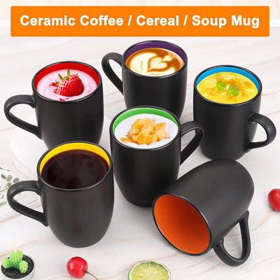 Restaurant tasses de café en céramique de 16 onces multicolores pour le cappuccino de thé de café
