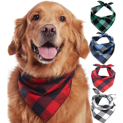 Petit coton 100% moyennement grand de Bandana de chien de plaid de Buffalo de chiots de chiens