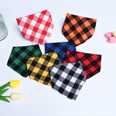Petit coton 100% moyennement grand de Bandana de chien de plaid de Buffalo de chiots de chiens