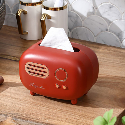 Rétro matériel par radio de Tissue Box Plastic de modèle de cru de bureau