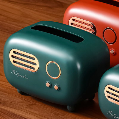 Rétro matériel par radio de Tissue Box Plastic de modèle de cru de bureau