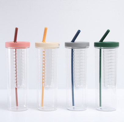 Tasses en plastique d'expresso d'OEM 700ml avec Straw And Lid
